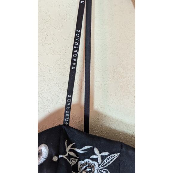 Masquerade Black/White Strapless Dress Size 5/6 Party Prom Evening Tulle Ruffles - Picture 3 of 10